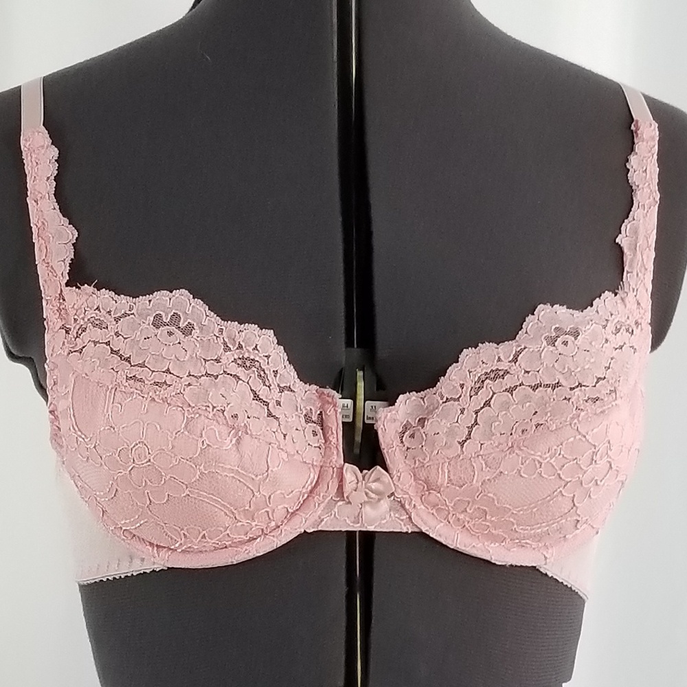 Victoria Secret Demis Pink Lace Underwire Bra 34B